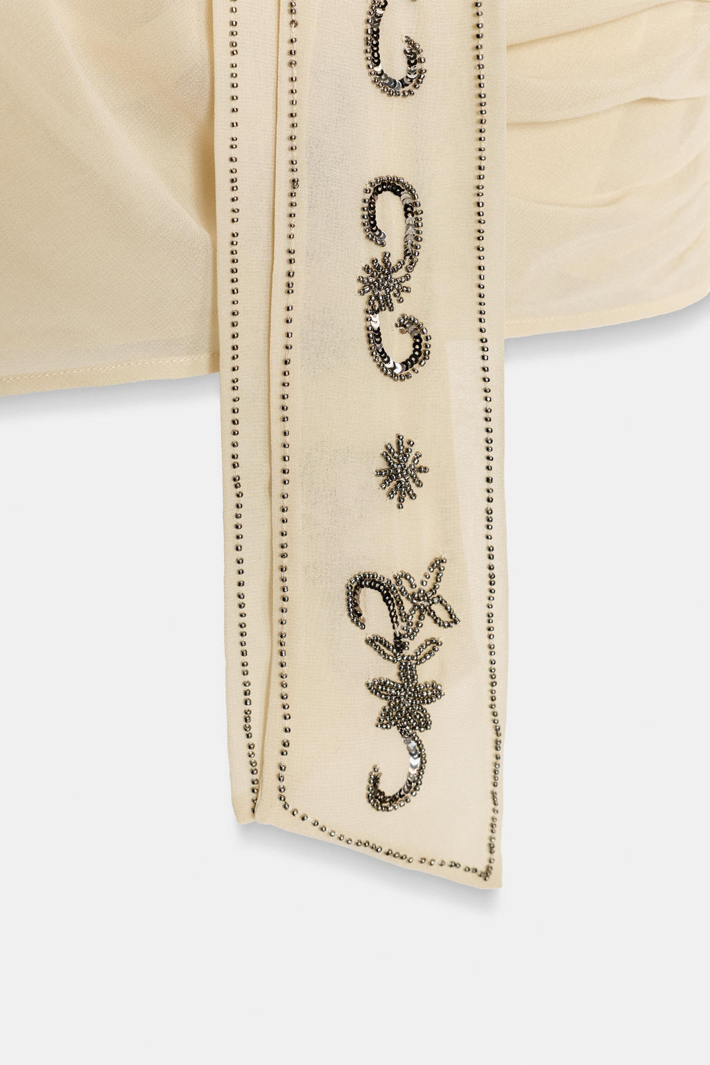 GEORGETTE FOULARD SHIRT WITH BEADS - Zara фото 6