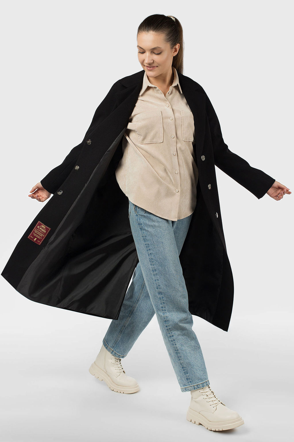 Пальто женское демисезонное (пояс) - El podio фото 2