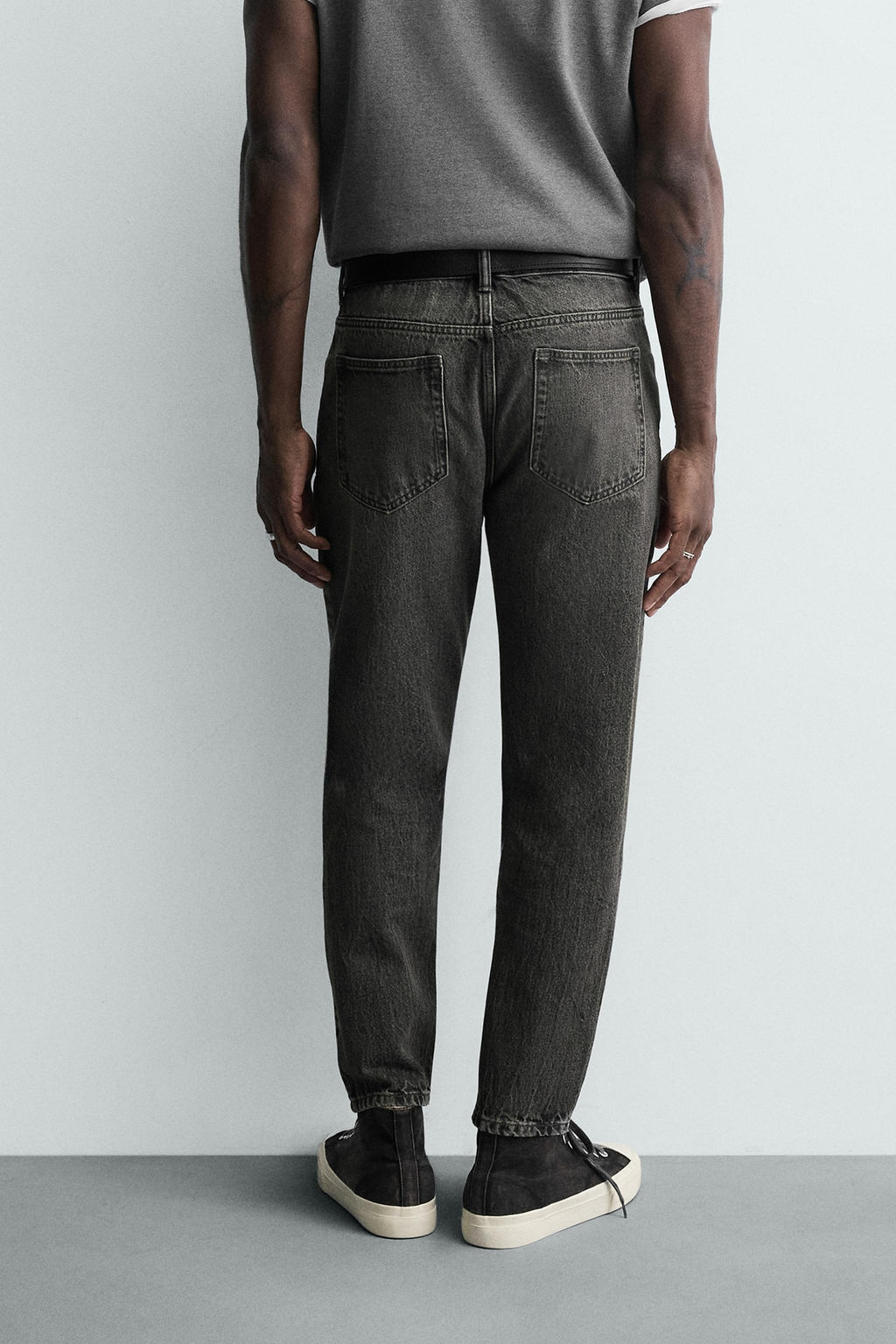 JEANS SLIM CROPPED FIT / Gris - Zara фото 16