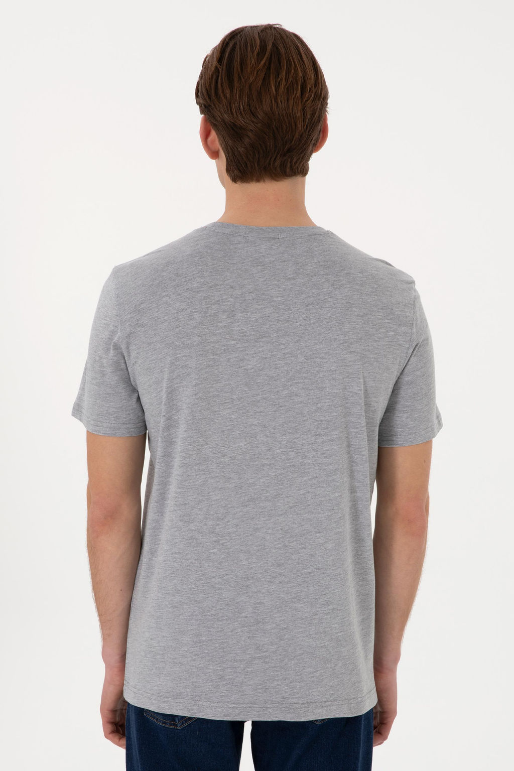 Erkek Regular Fit Bisiklet Yaka Gri Basic Ti__rt Sepette S_rpriz _ndirim - U.s. polo assn фото 5