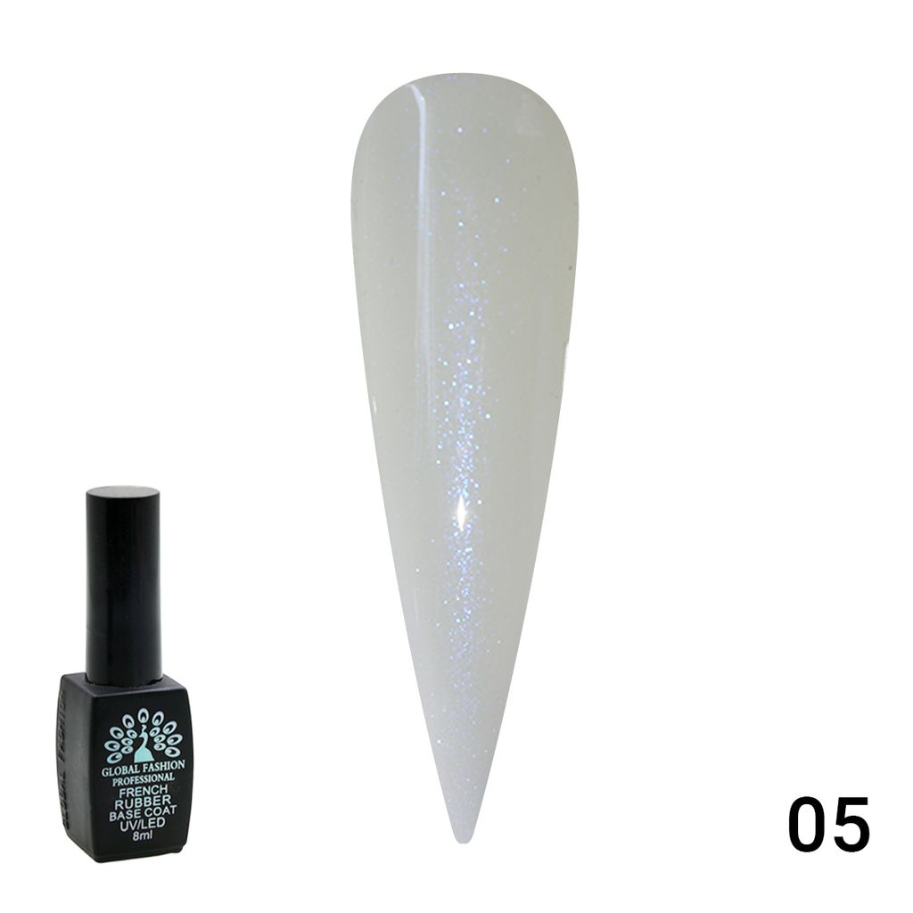 Каучуковая база для гель лака молочная с шиммером, Rubber Base Coat French, 8 мл 05 - Global fashion фото 2