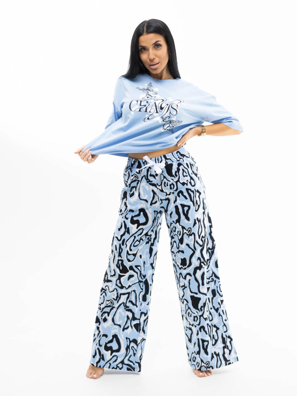 Костюм женский, цвет голубой