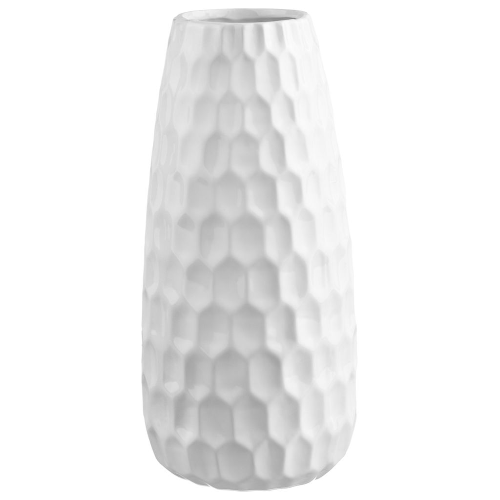 Ваза "Соты" 28 см 2,5 л, пломбир, полный размер - 12,5*12,5*28 см, диаметр горлышка - 6,5 см