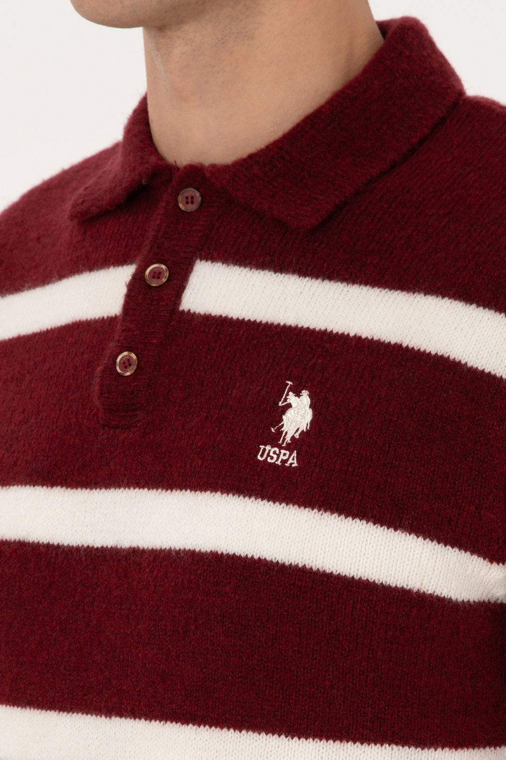 Erkek Regular Fit Polo Yaka Bordo Kazak - U.s. polo assn фото 14