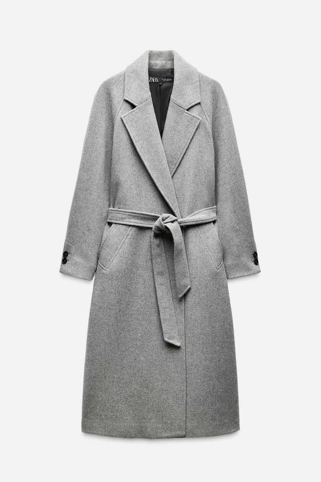 LONGLINE BELTED WOOL BLEND COAT - Zara фото 28