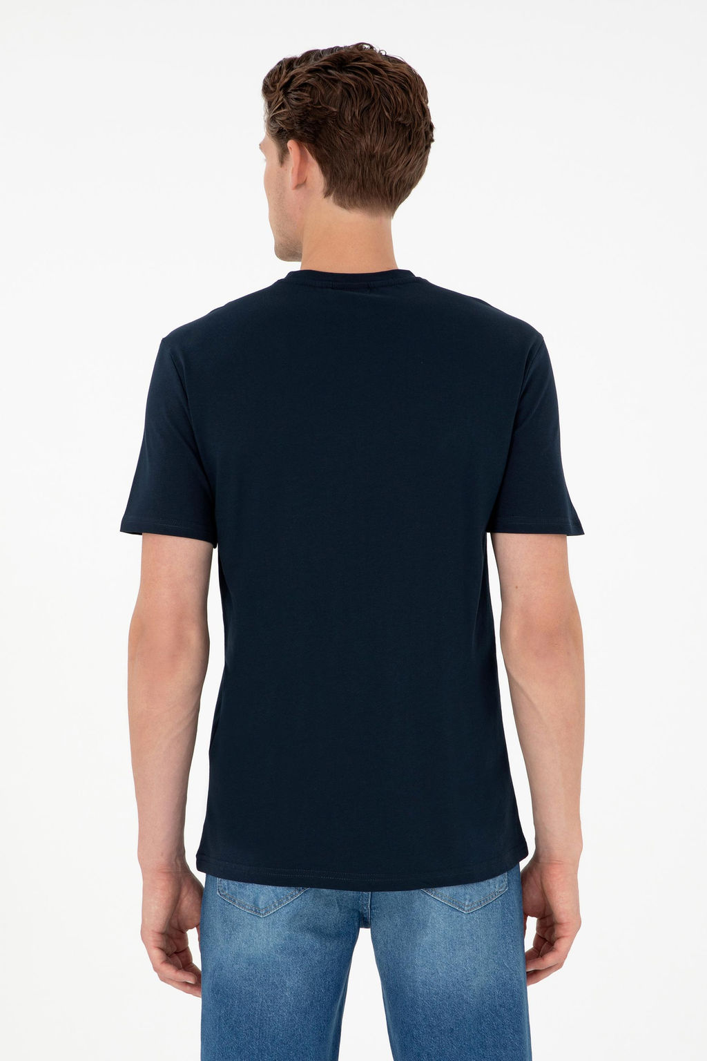 Мужская темно-синяя базовая футболка Неожиданная скидка в корзине - U.s. polo assn фото 5