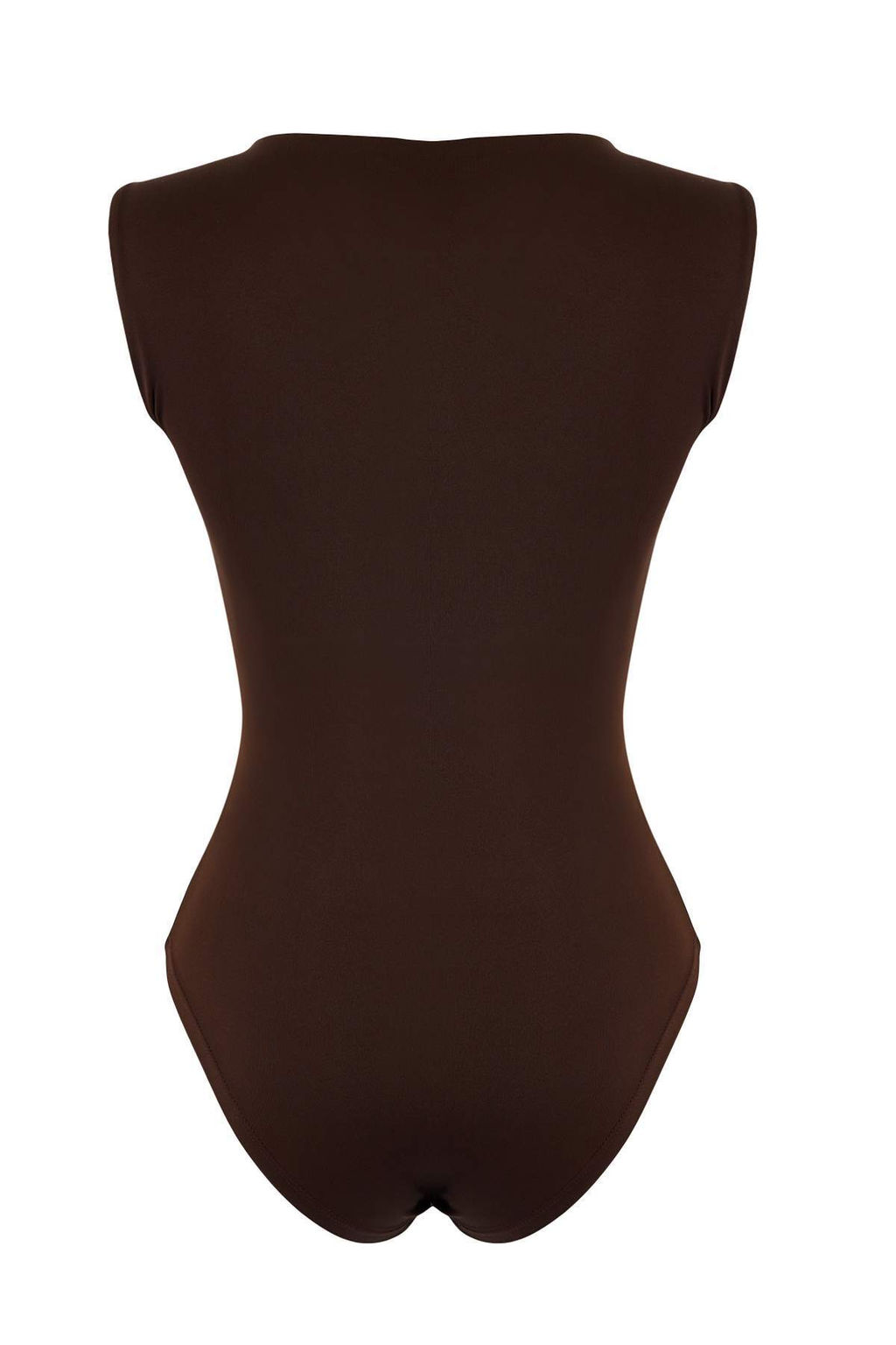 Kahverengi Vucuda Oturan Asimetrik Yaka Aksesuar Detayl? C?tc?tl? Poliamid Orme Body TWOSS26BD00003 - Trendyolmilla фото 2