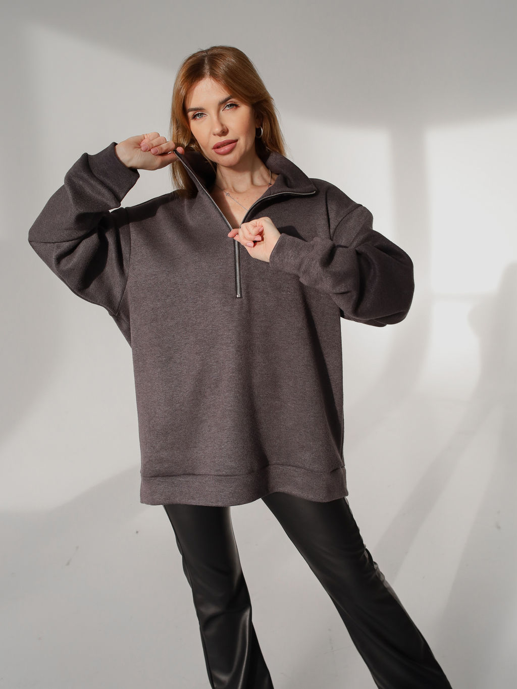 Джемпер трикотажный женский, графит - Inzibe фото 8