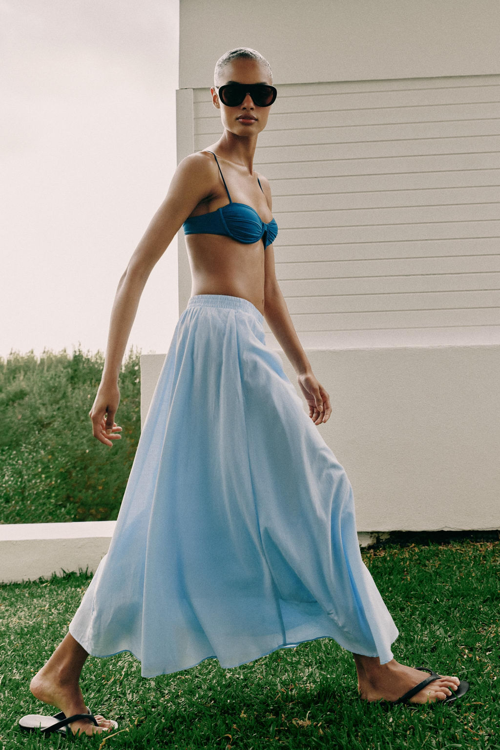 FALDA MIDI CAPA / Azul pastel - Zara фото 2