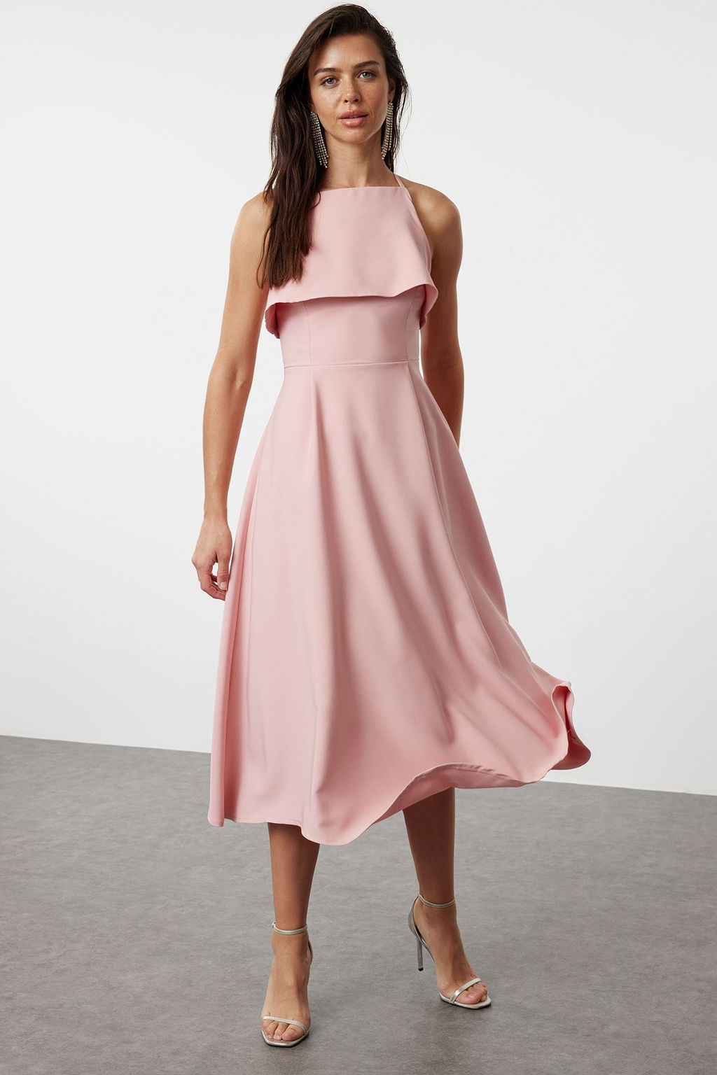 Gul Kurusu A-Kesim Dokuma Elbise TPRSS24EL00177 - Trendyolmilla фото 2