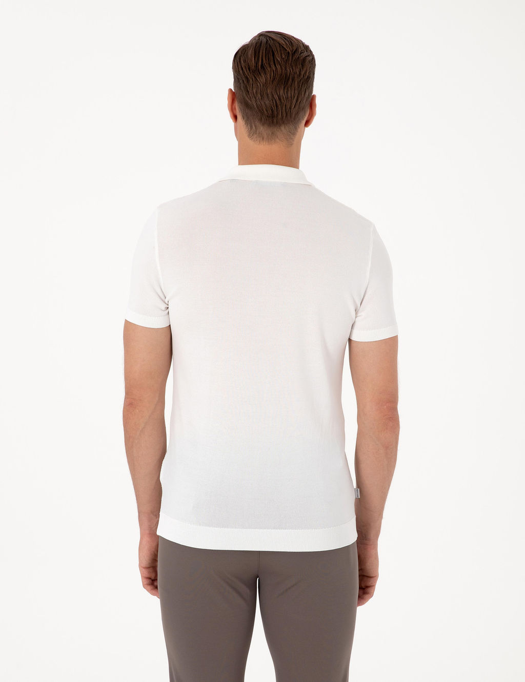 Ekru Slim Fit Polo Yaka D__meli Triko Ti__rt - Pierre cardin фото 5