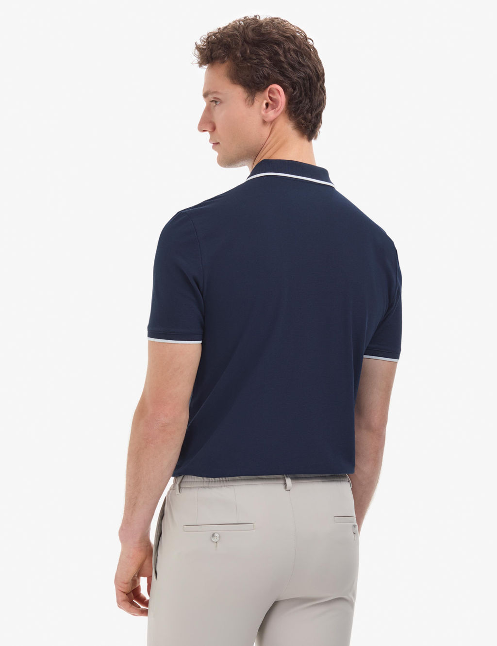 Lacivert Regular Fit %100 Pamuk D__meli Polo Yaka Ti__rt