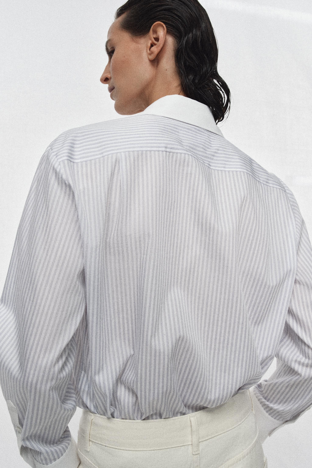 STRIPED SHIRT WITH CONTRAST COLLAR ZW COLLECTION - Zara фото 9