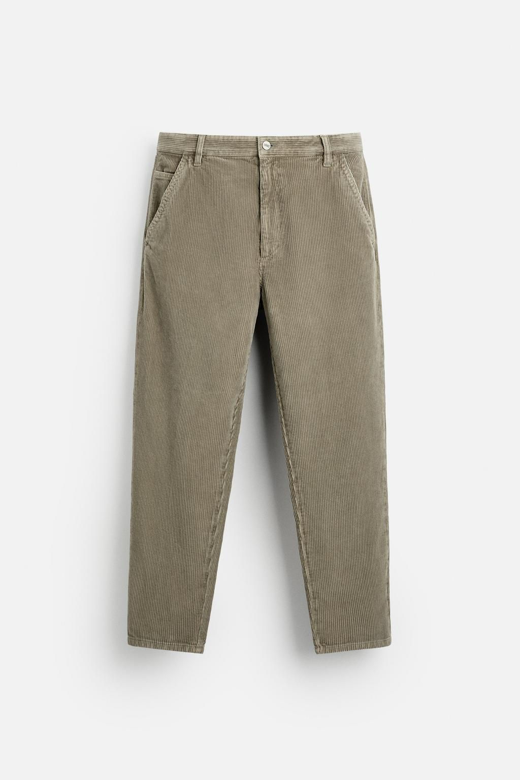 CORDUROY CARROT FIT TROUSERS - Zara фото 15