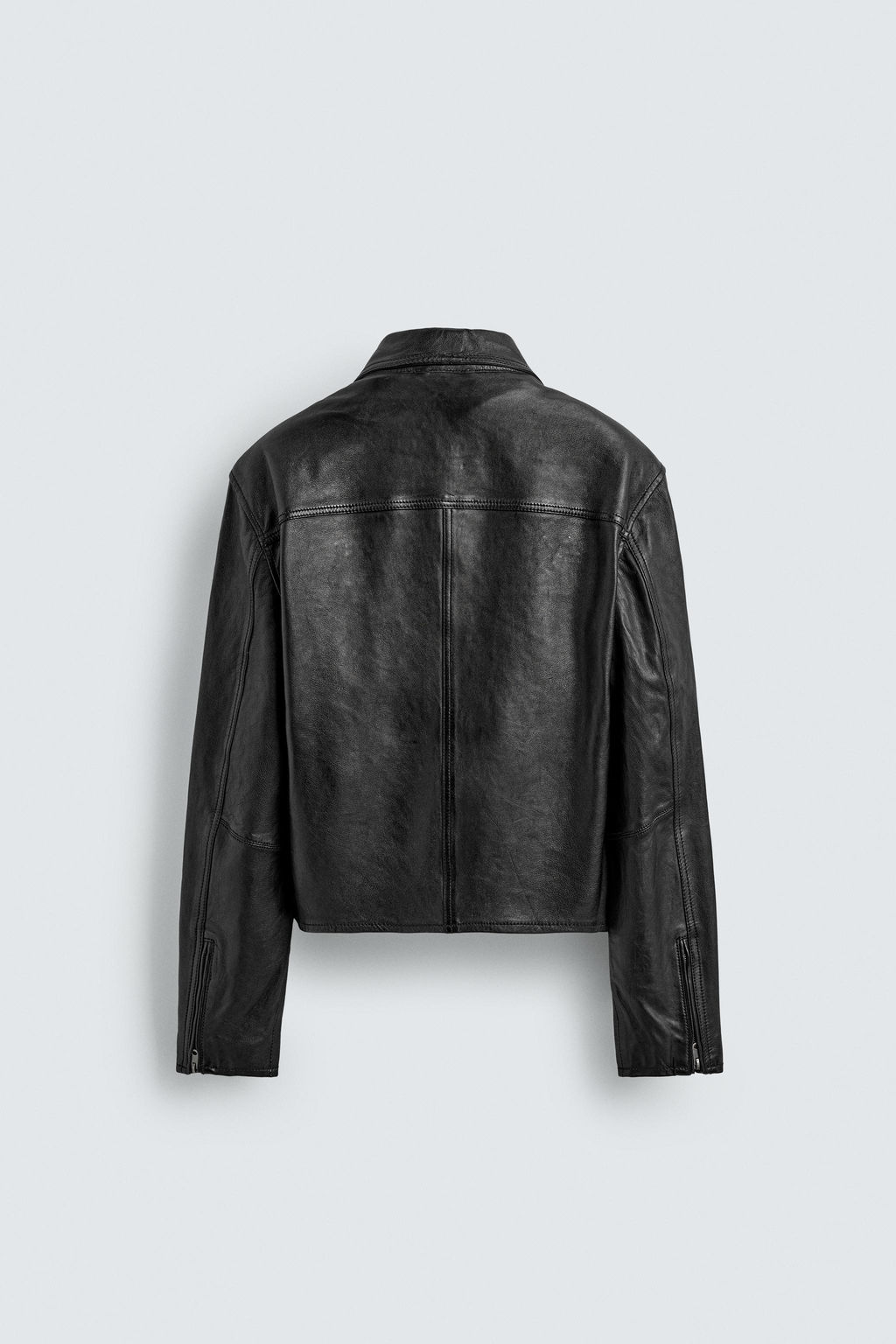 CAZADORA CROPPED FIT PIEL / Negro - Zara фото 8