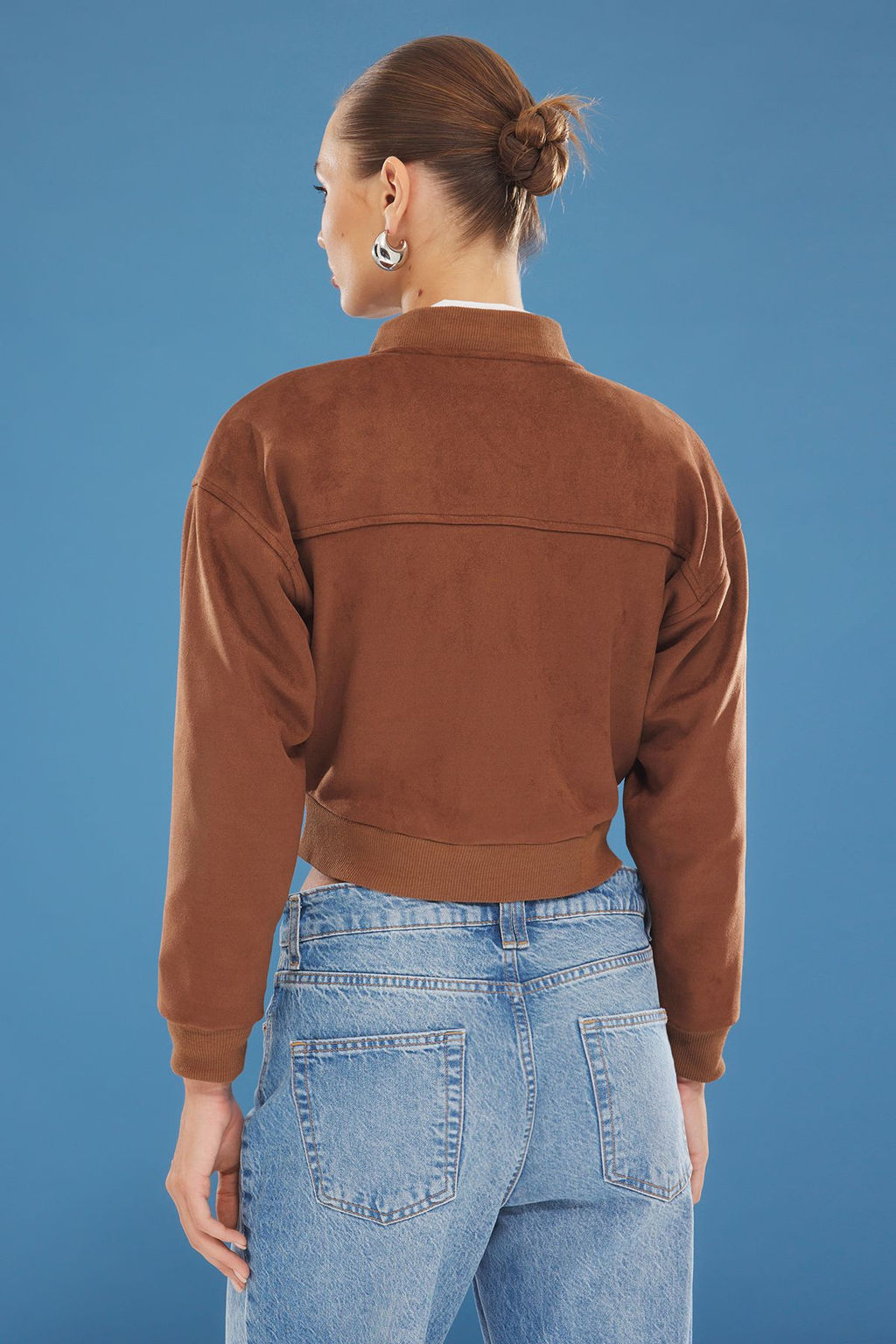 TRENDYOLMILLA Tas Oversize Suet Bomber Ceket Mont TWOSS24MO00048  фото 5
