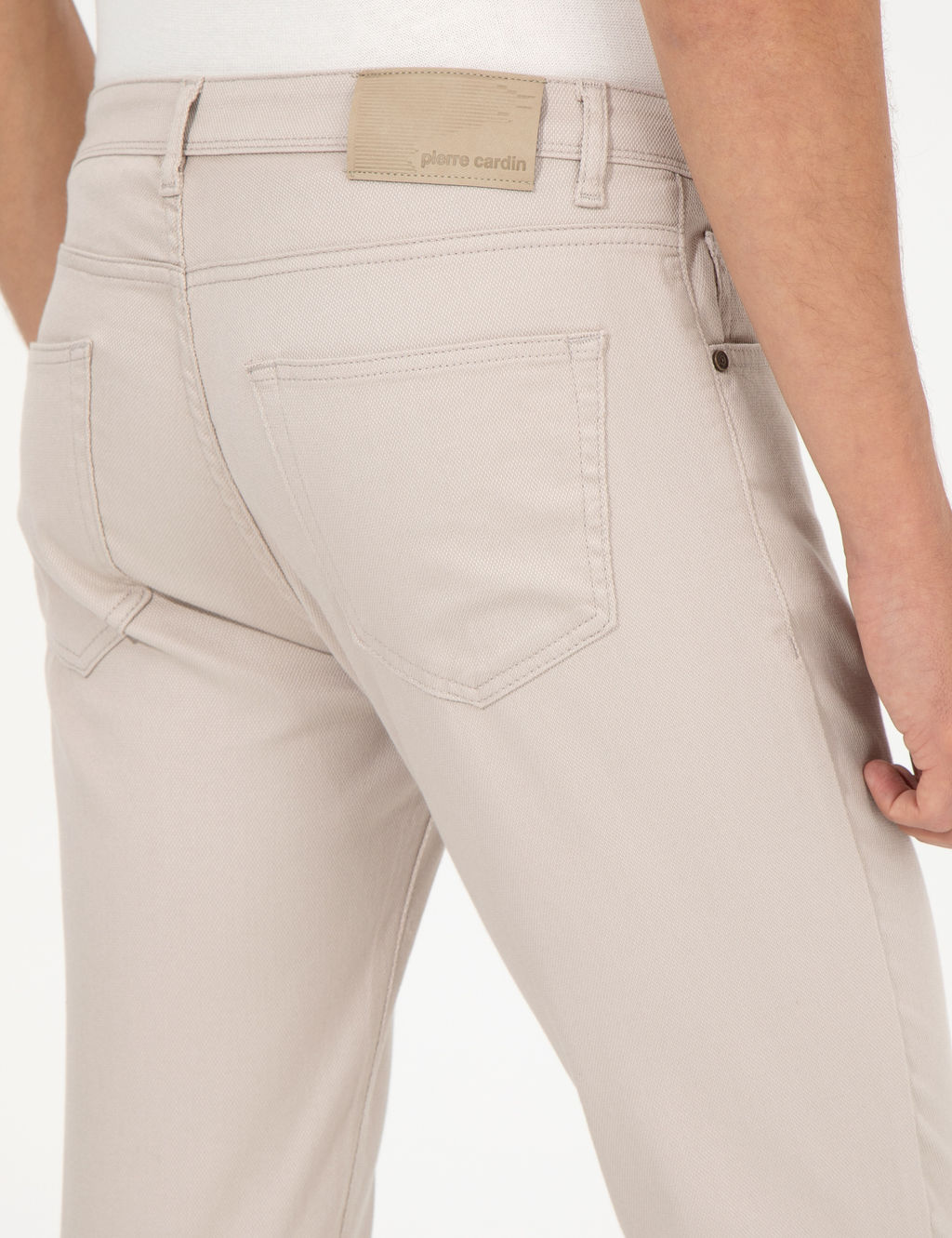 Bej Slim Fit Kanvas Pantolon