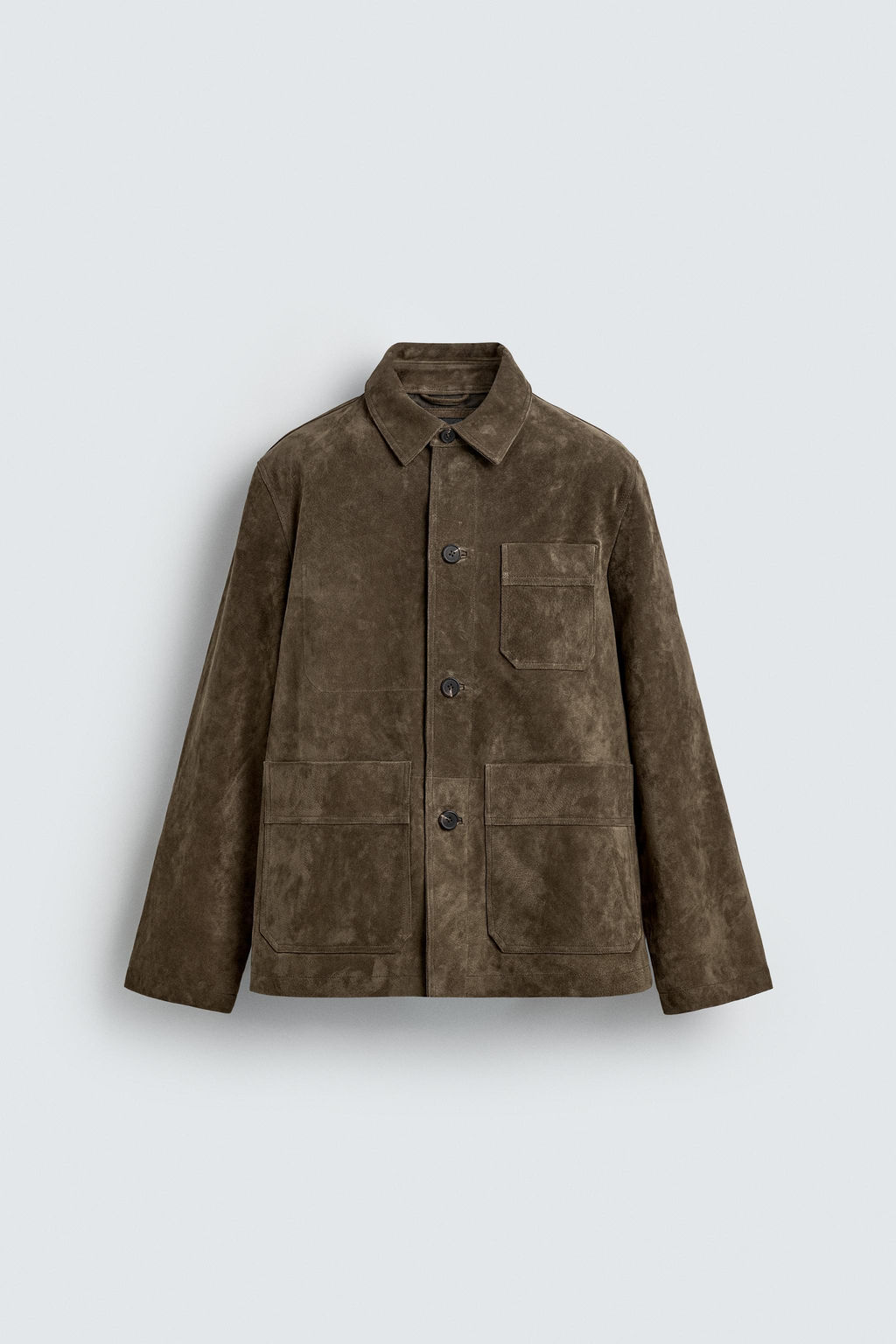 SPLIT SUEDE LEATHER OVERSHIRT - Zara фото 8