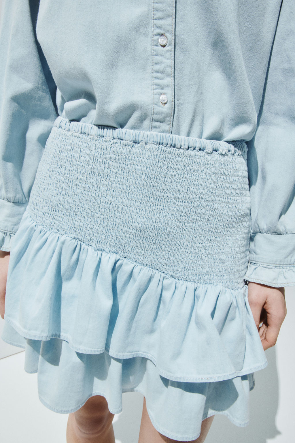 Falda nido de abeja en denim - H&m фото 6
