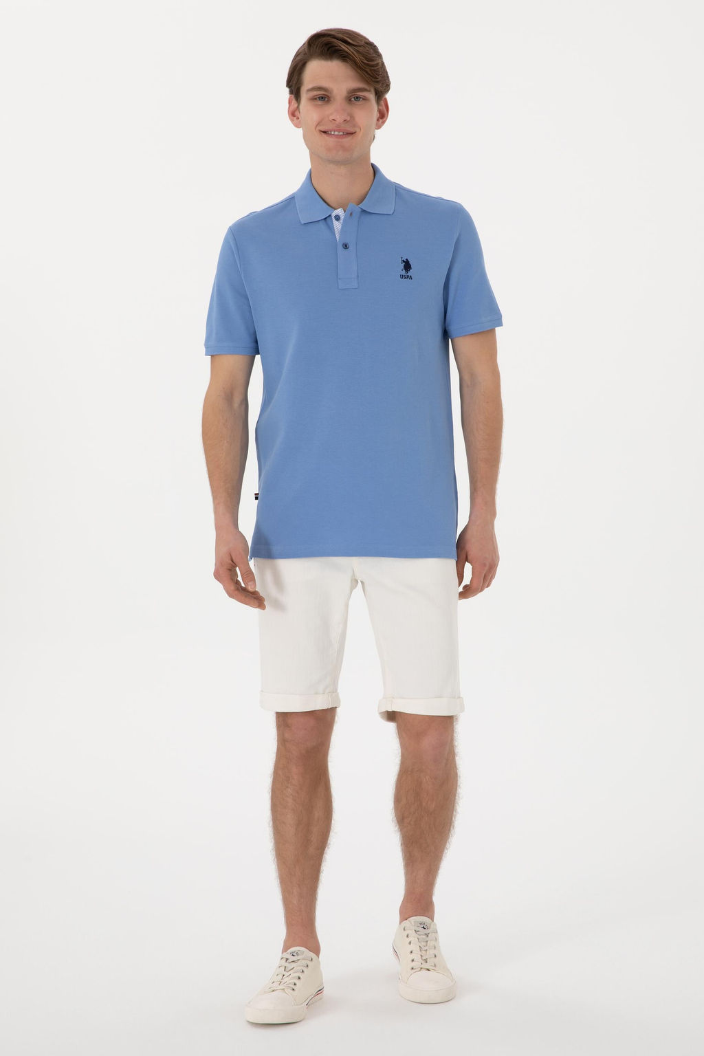 Erkek Regular Fit Polo Yaka Koyu Mavi Basic Ti__rt - U.s. polo assn фото 11