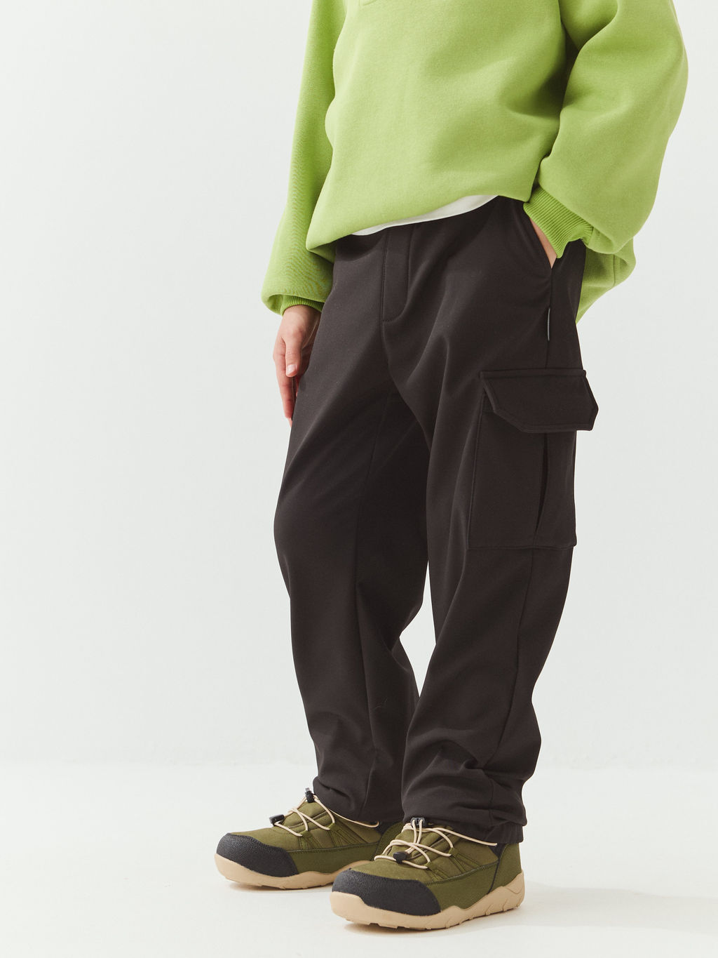 Брюки карго Softshell демисезонные Уголь 7+ - Bungly фото 5