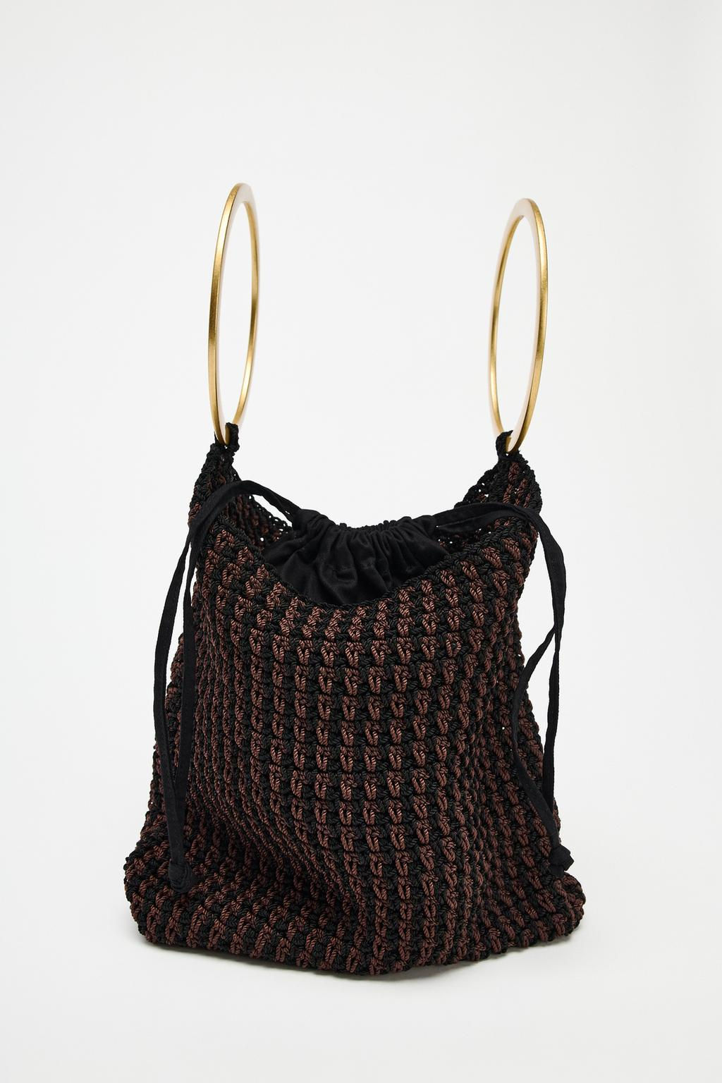 BRAIDED BAG WITH METAL HANDLE - Zara фото 4