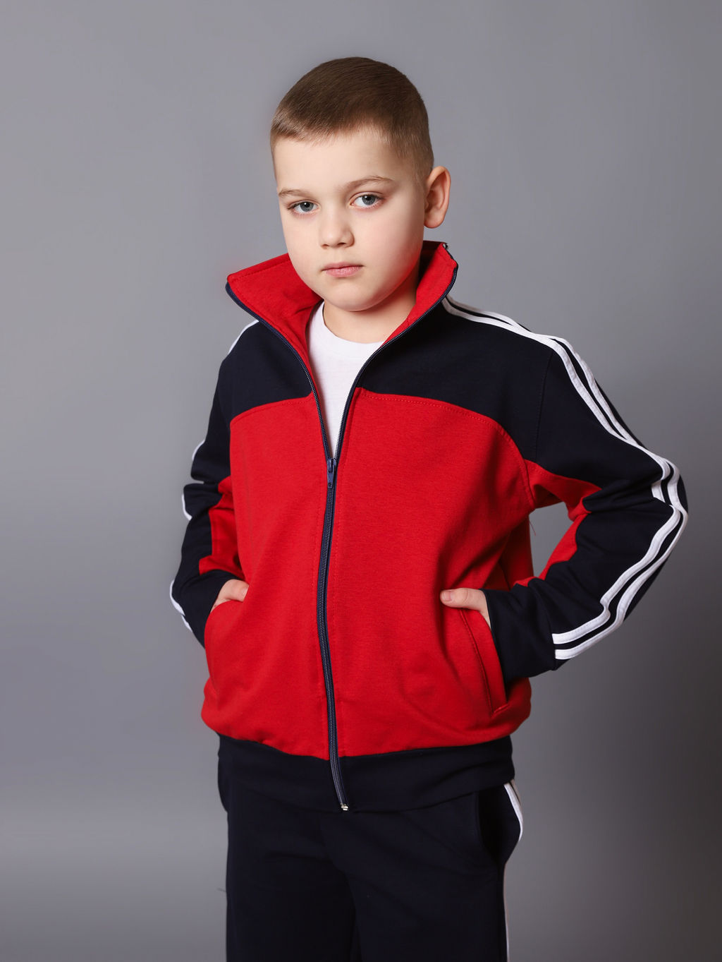 Спортивный костюм К036 Красный-Темно-Синий от фабрики Спортсоло