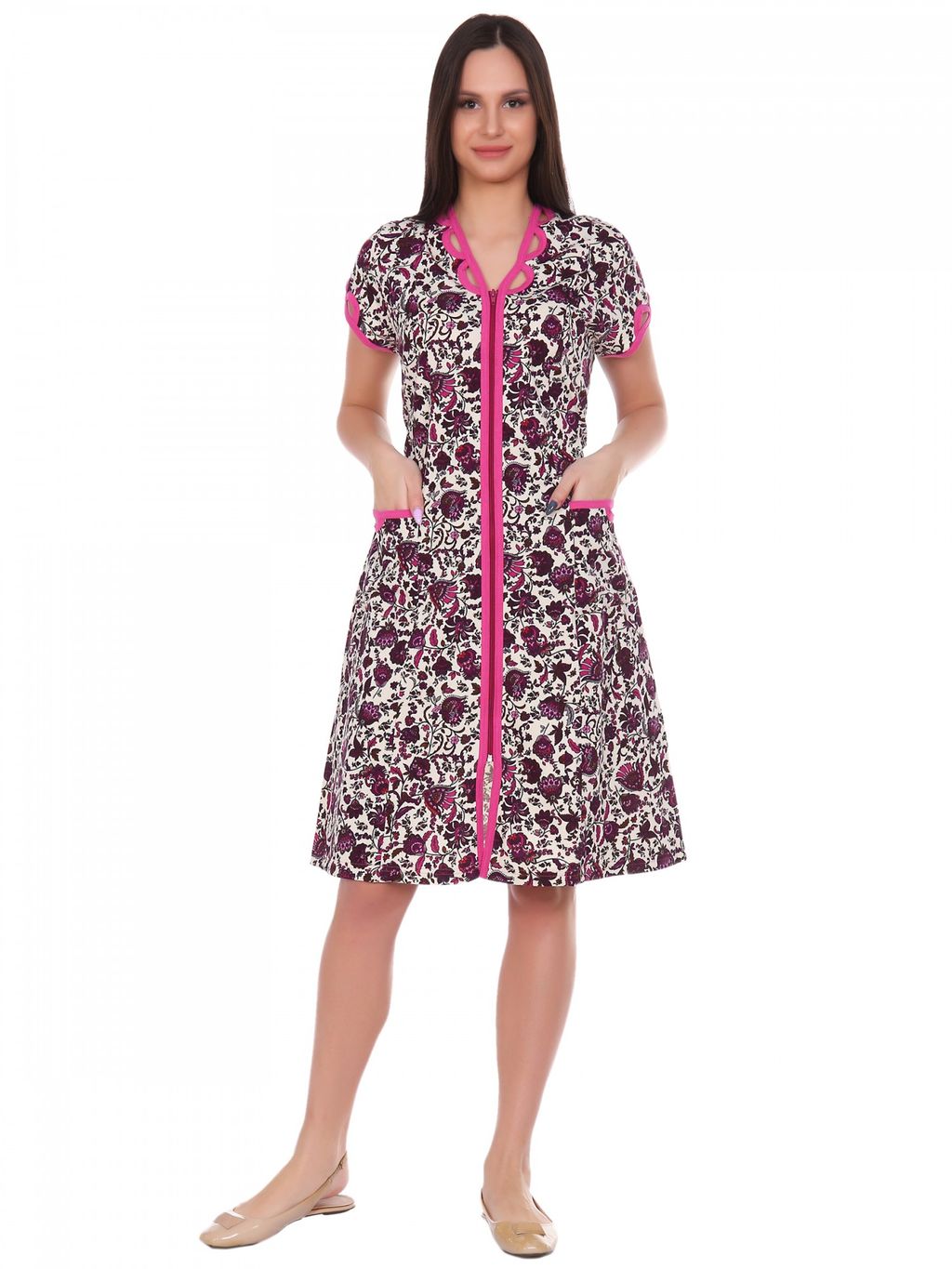 М0069-1 Халат женский кулирка бордо - АстраТекстиль фото 3