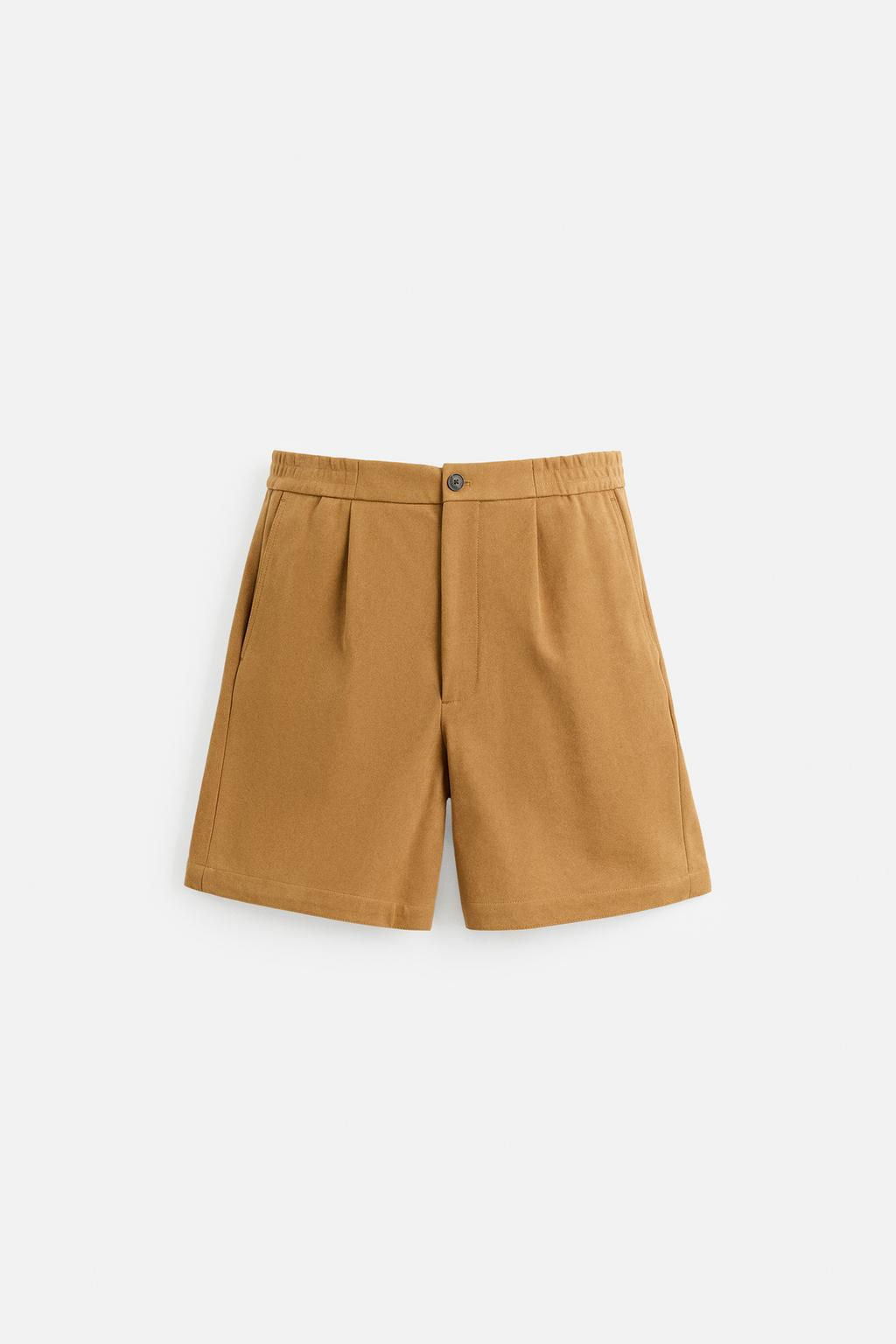 FAUX SUEDE PLEATED BERMUDA SHORTS - Zara фото 8
