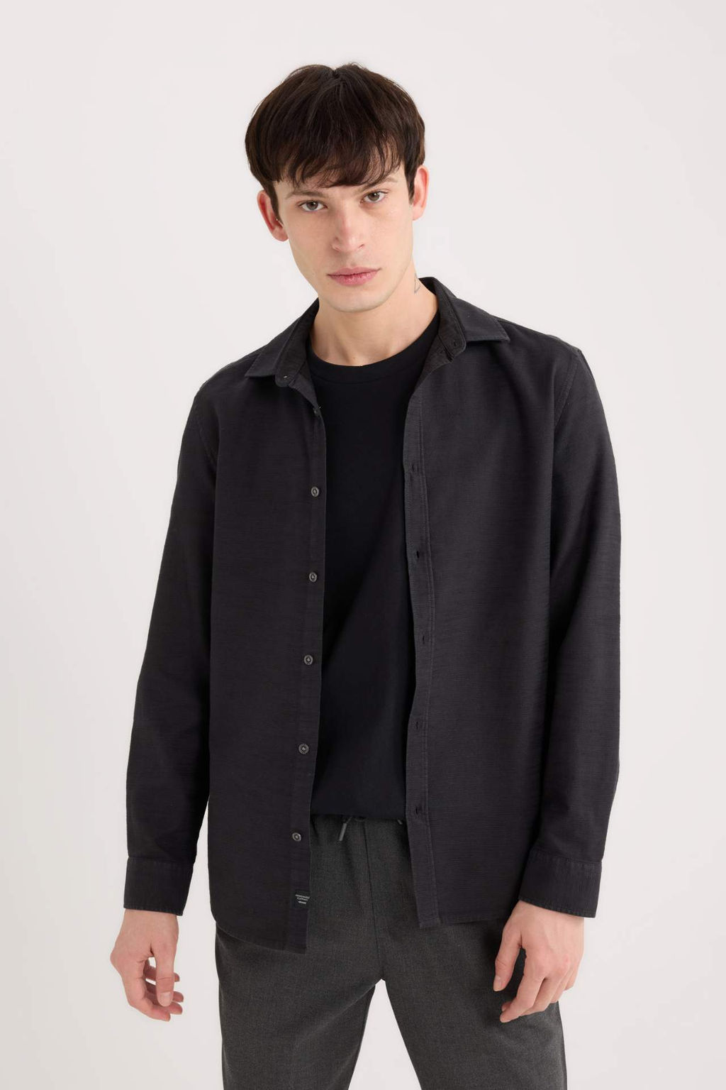 Slim Fit Dar Kesim Pamuklu Uzun Kollu Gomlek - Defacto фото 3
