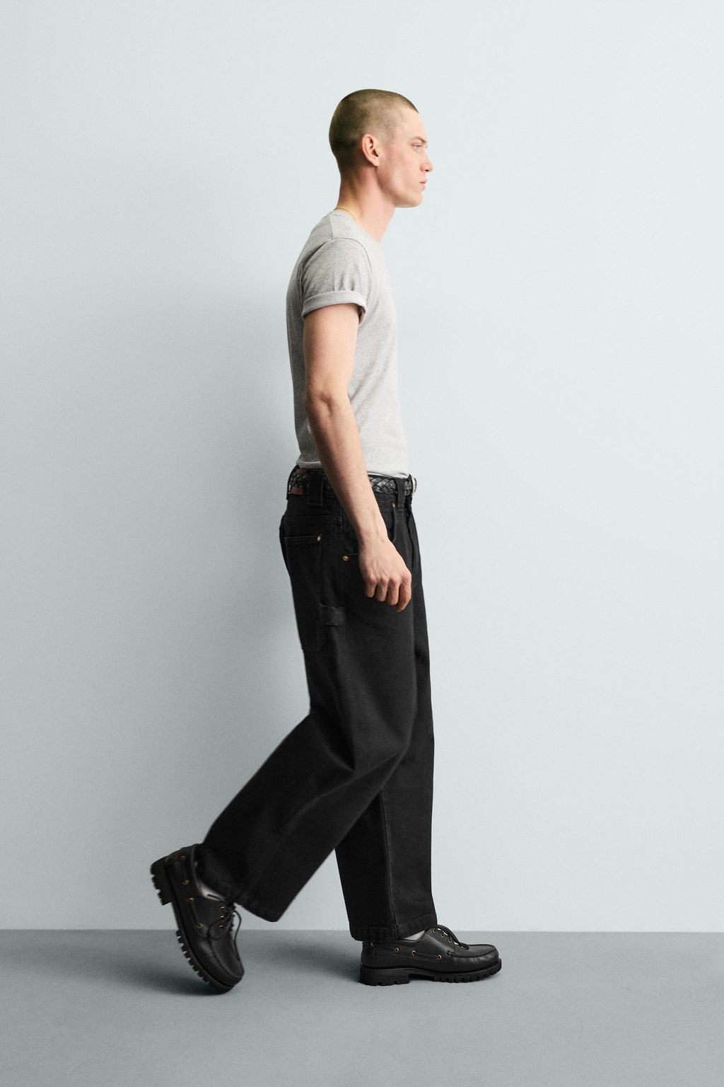 PANTAL?N CARPINTERO WIDE FIT / Negro - Zara фото 6