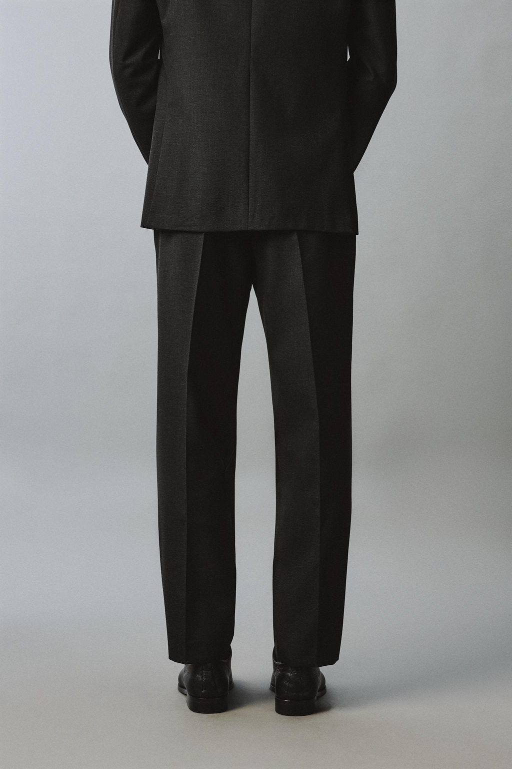 PANTAL?N REGULAR FIT TRAJE 100% LANA / Gris Antracita - Zara фото 3