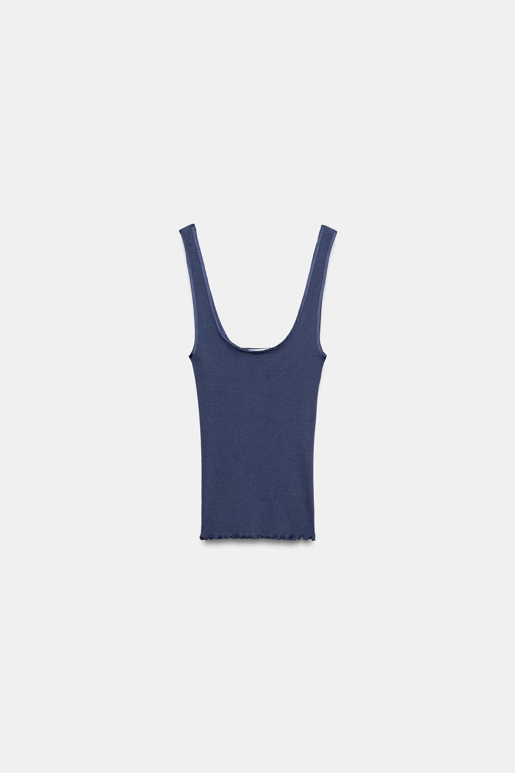 CAMISETA RIB TIRANTES ALGOD?N / Azul - Zara фото 5