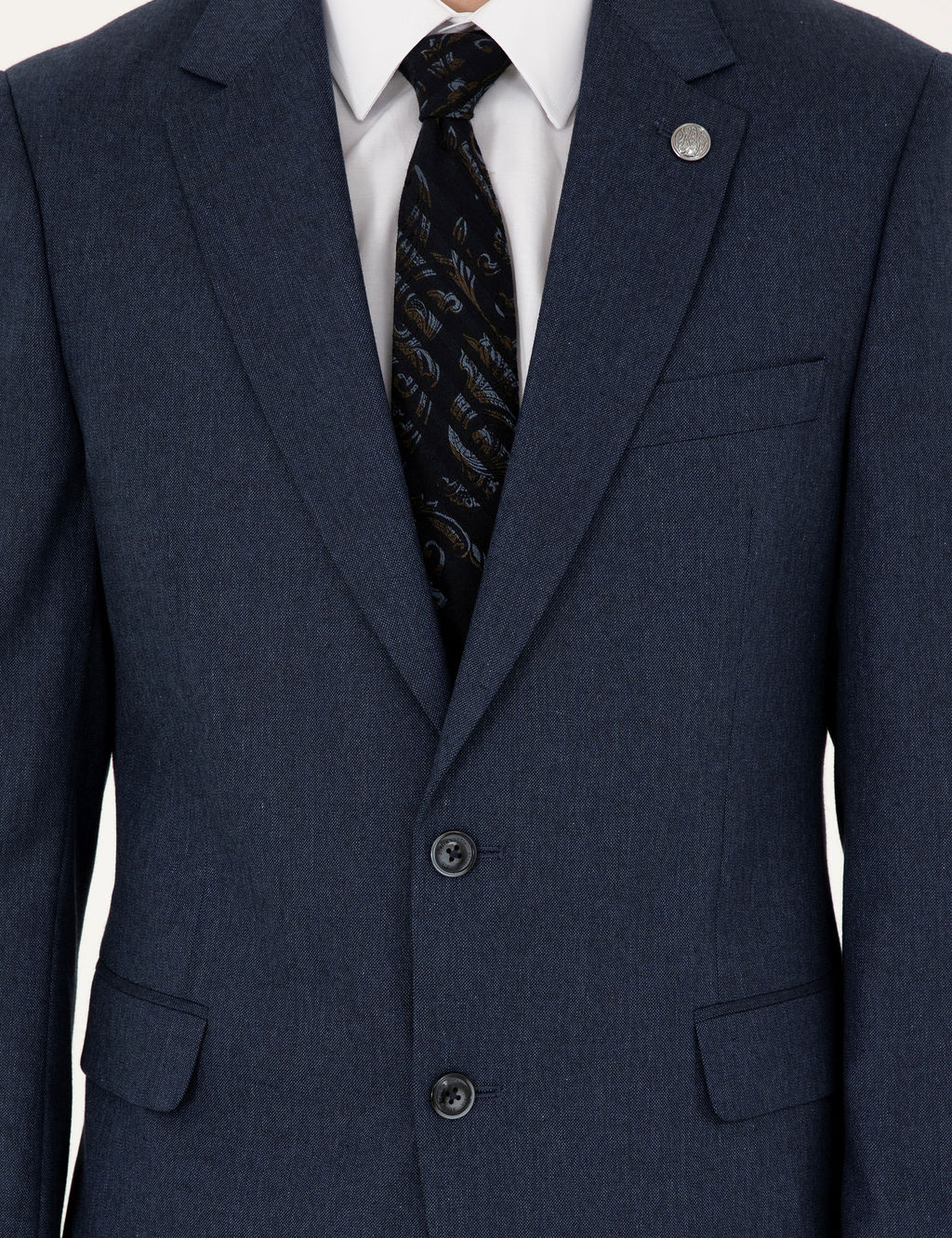 Lacivert Slim Fit Tak_m Elbise