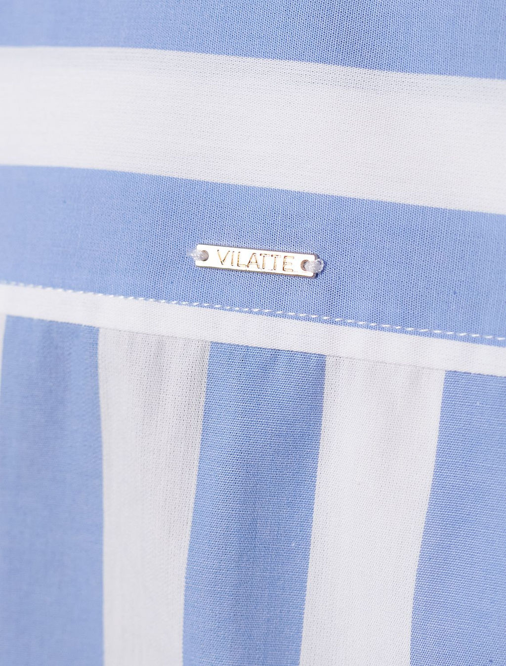 Блузка свободного силуэта в широкую полоску из 100 % хлопка - Vilatte фото 8