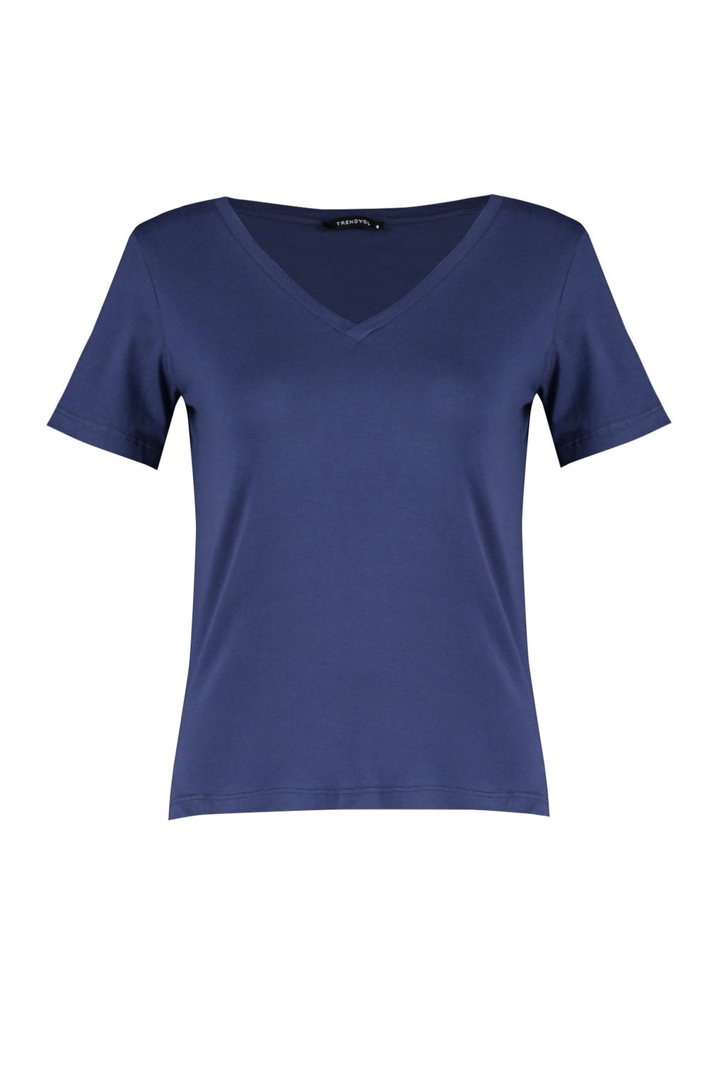 TRENDYOLMILLA Siyah-Beyaz %100 Pamuk 2li Paket Basic V Yaka Orme T-Shirt TWOSS23TS00002 фото 52