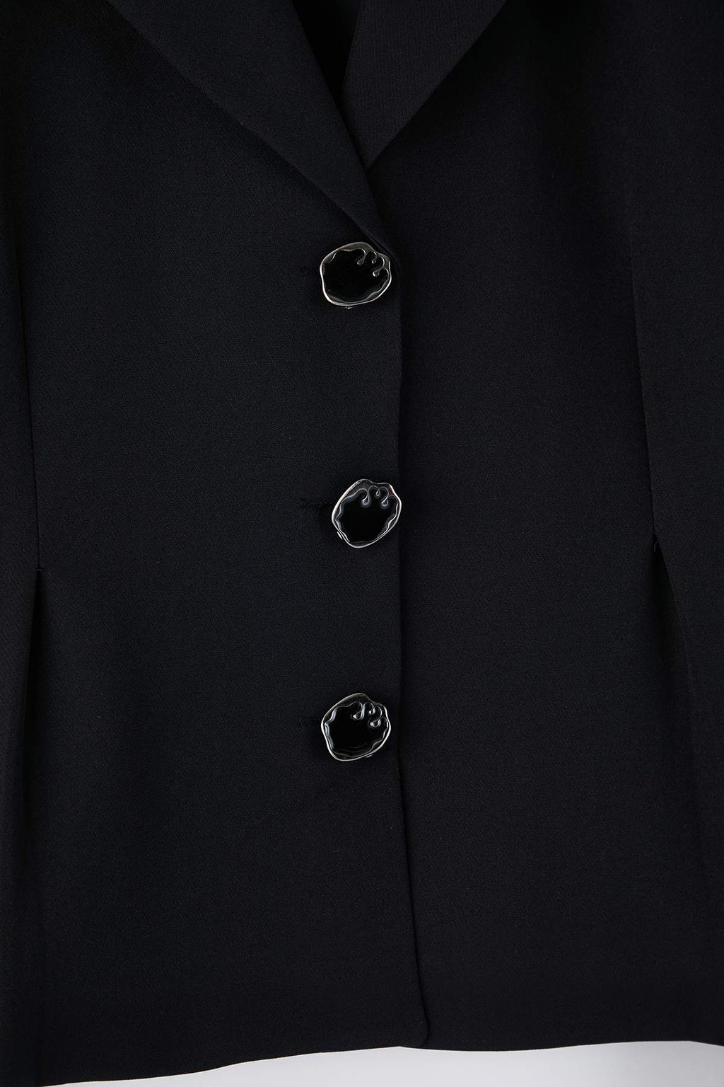 Siyah Fitted/Vucuda Oturan Dugme Aksesuarl? Dokuma Blazer Ceket TWOAW26BC00069 - Trendyolmilla фото 6