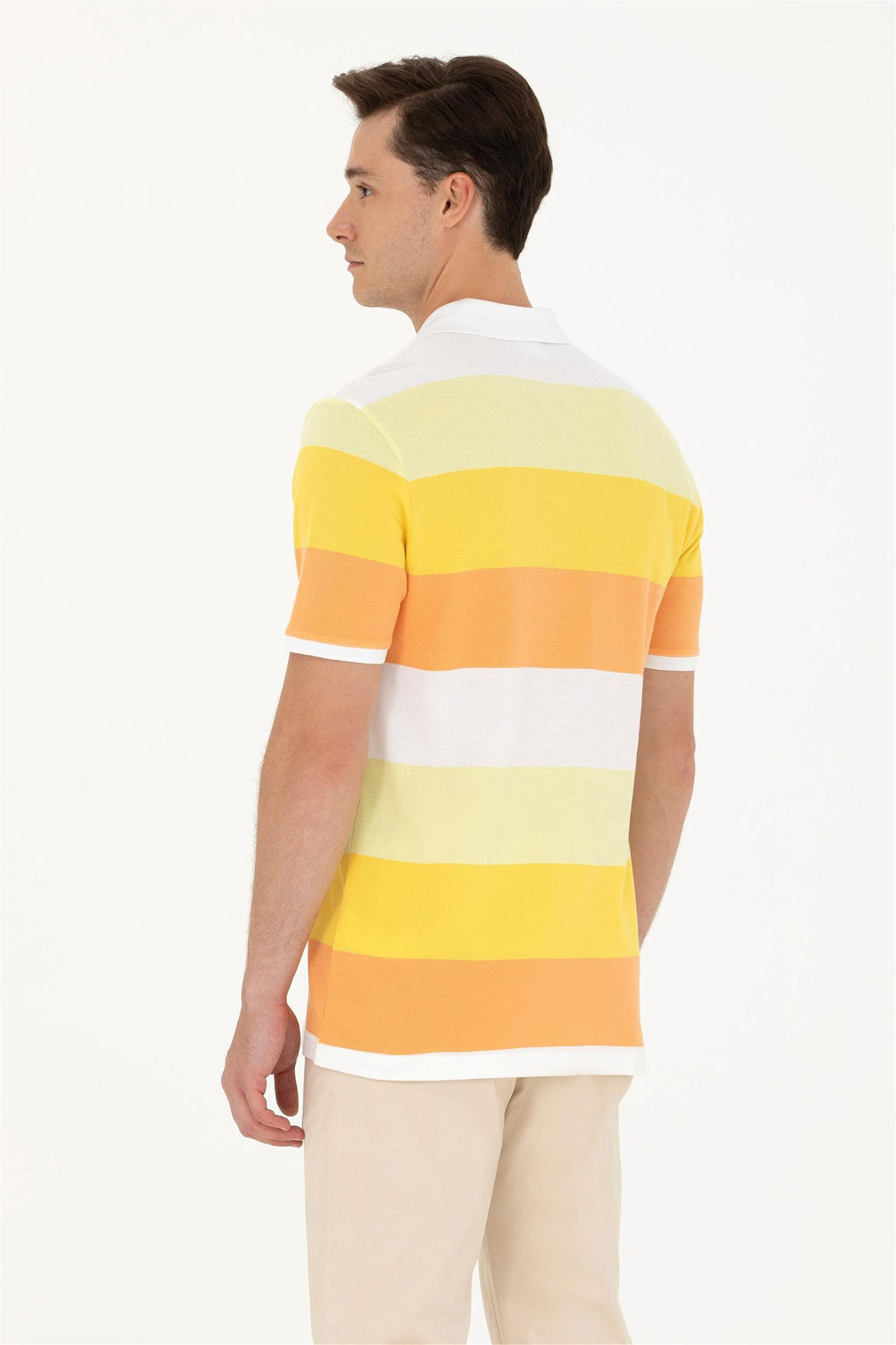 U. S. Polo Assn Мужская оранжевая футболка с воротником-поло - U.s. polo assn фото 5