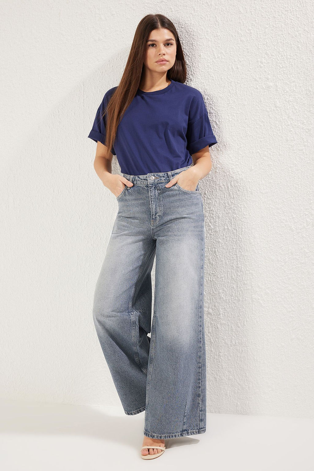 Mavi Dikis Detayl? Normal Bel Loose Wide Leg Jeans TWOSS25JE00107