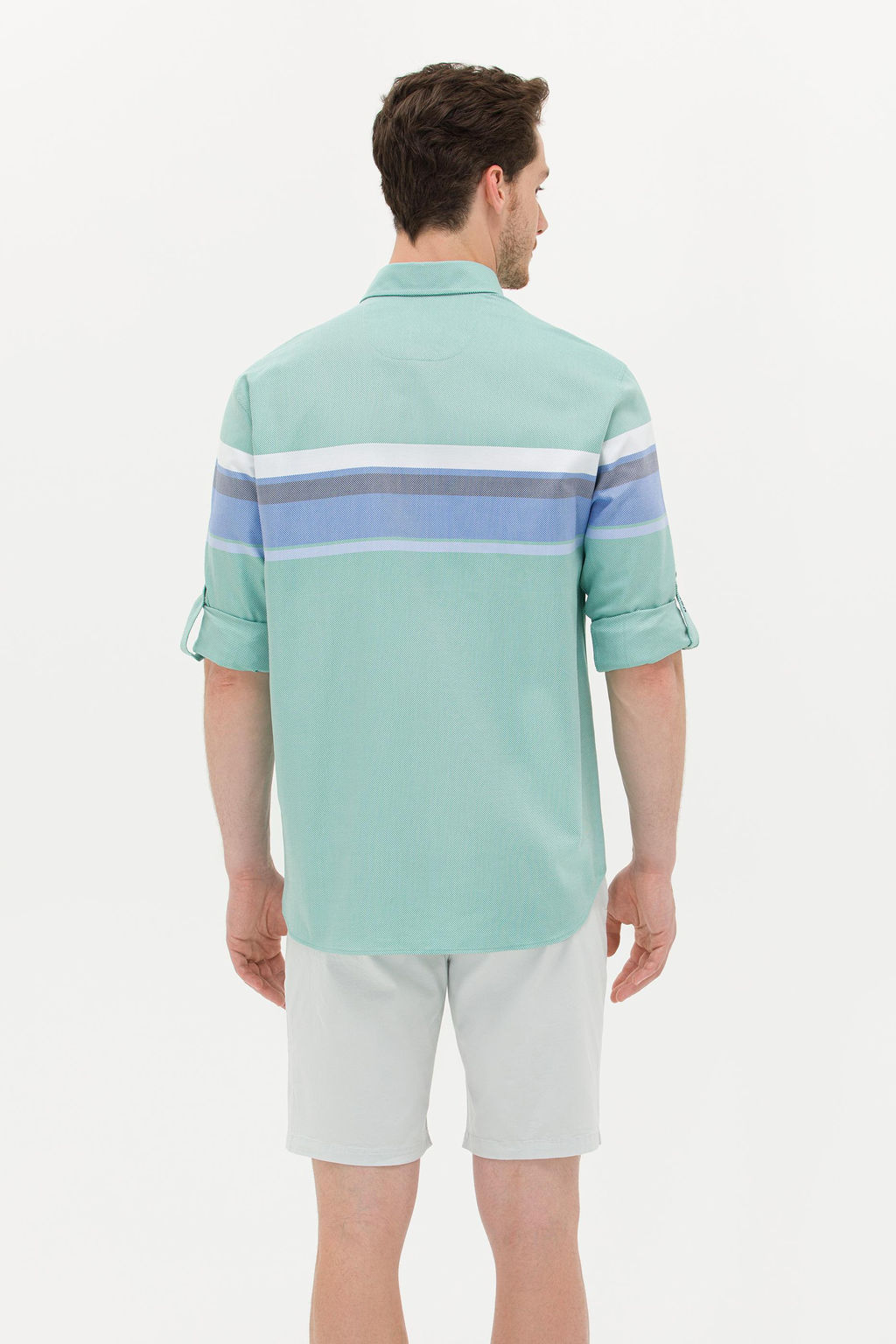 Мужская зеленая рубашка с длинным рукавом - U.s. polo assn фото 5