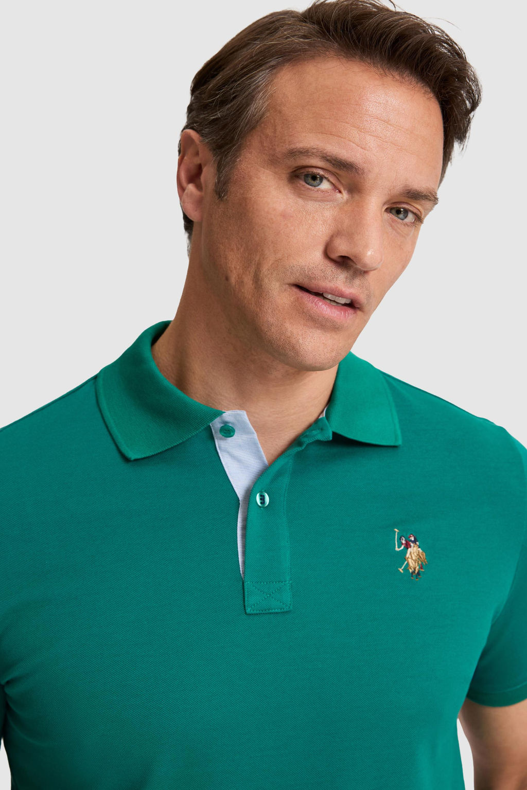 Erkek Koyu Ye_il Regular Fit Polo Yaka Basic Ti__rt