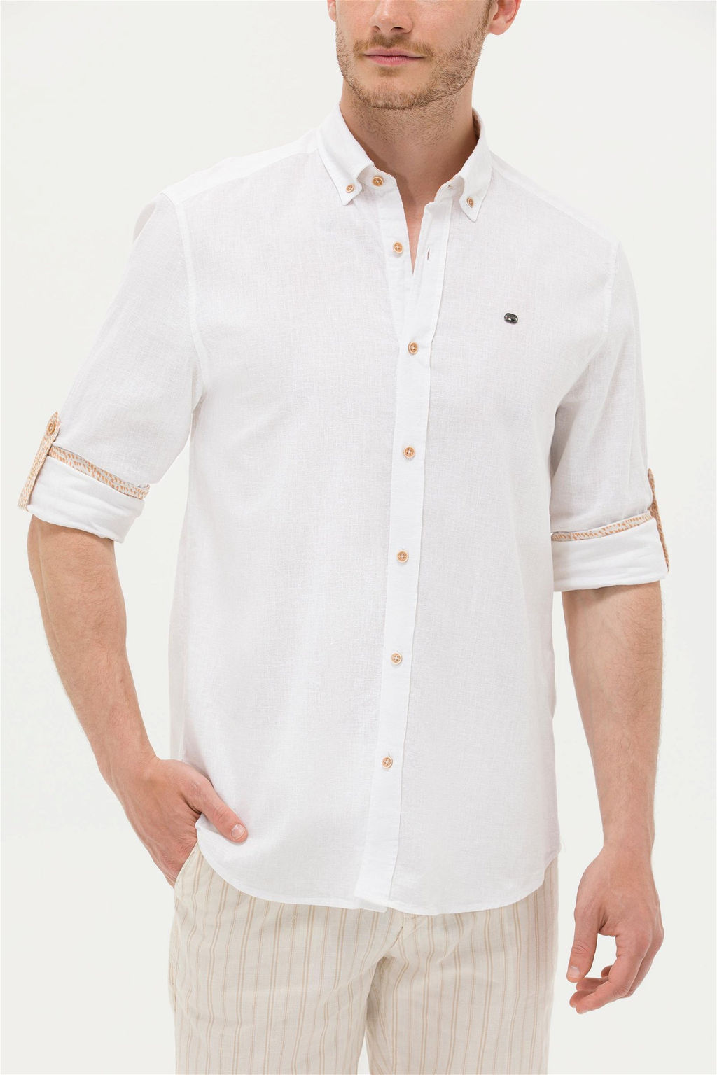 U. S. Polo Assn Мужская рубашка светло-коричневого цвета с длинным рукавом Неожиданная скидка в корзине - U.s. polo assn фото 6