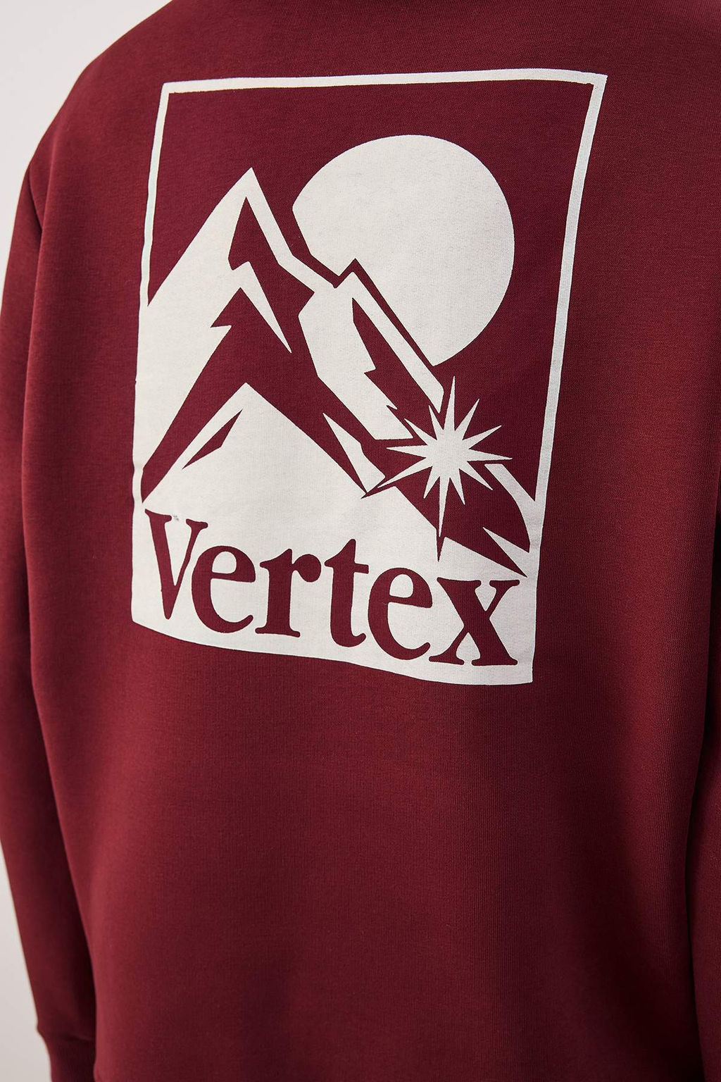 Bordo Regular/Normal Kesim S?rt Bask?l? Sweatshirt TMNAW24SW00101