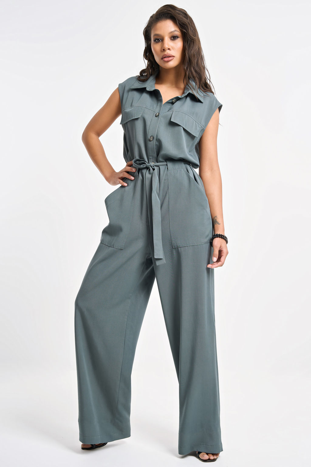 Комбинезон в стиле сафари полынь