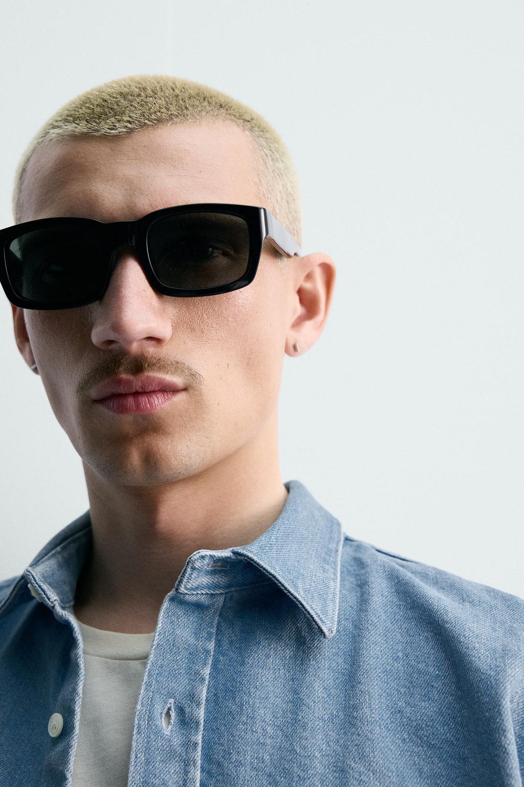 Рубашка Denim Regular Fit пастельно-голубая