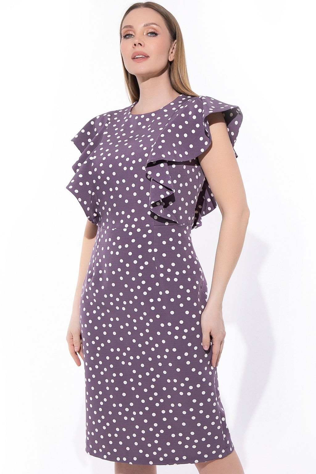Платье Барселоника (горох лиловый) - Эльза фото 2