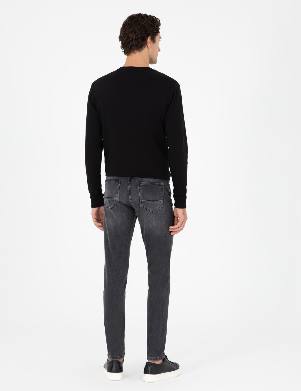 Темно-антрацитовые джинсовые брюки узкого кроя - Cacharel фото 4