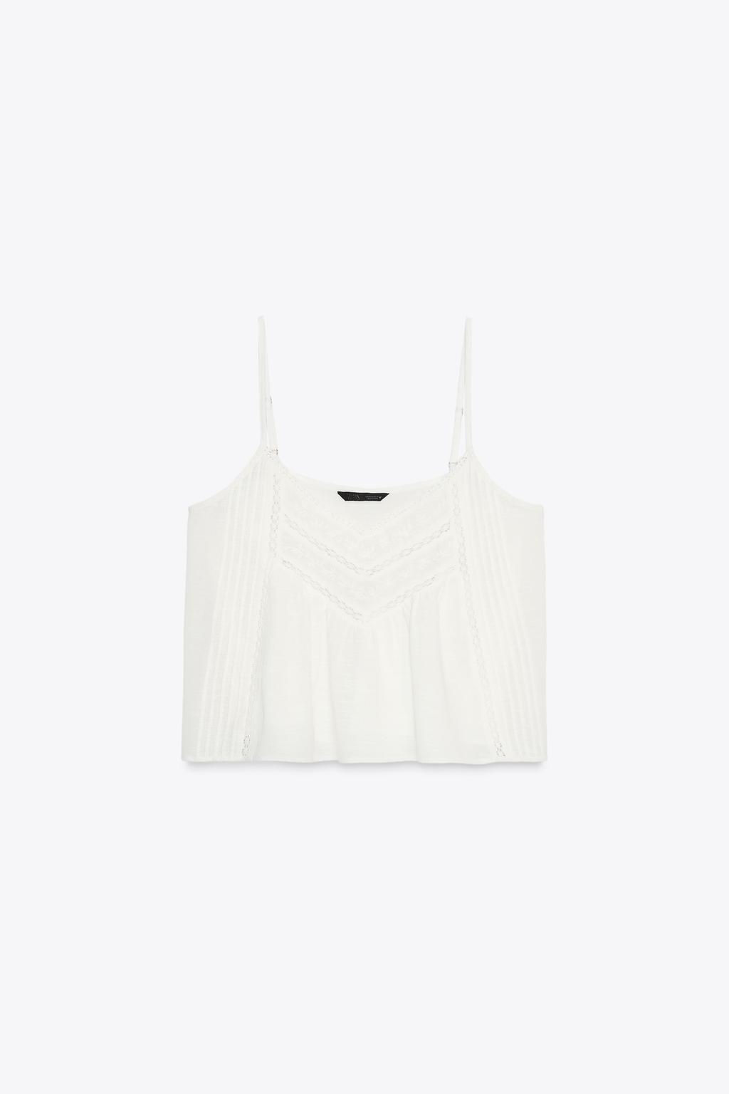EMBROIDERED COTTON TOP - Zara фото 9