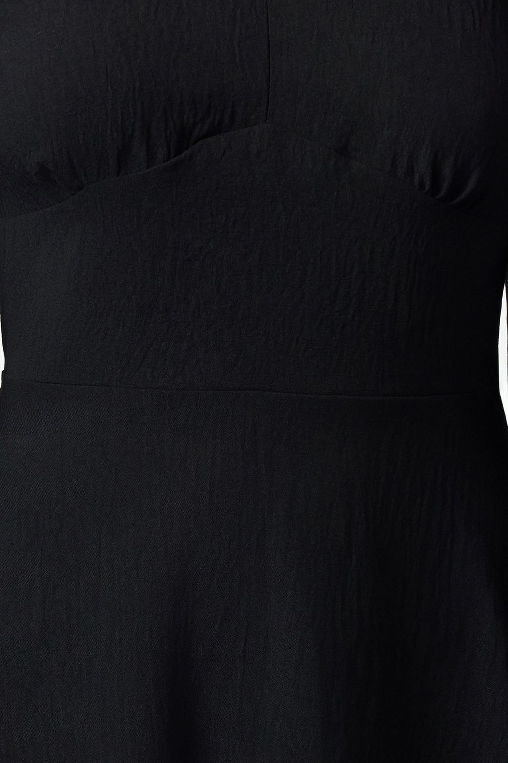 TRENDYOLMILLA Siyah A Kesim Balon Kol Detayl? V Yaka Mini Dokuma Elbise TWOAW25EL00270  фото 8