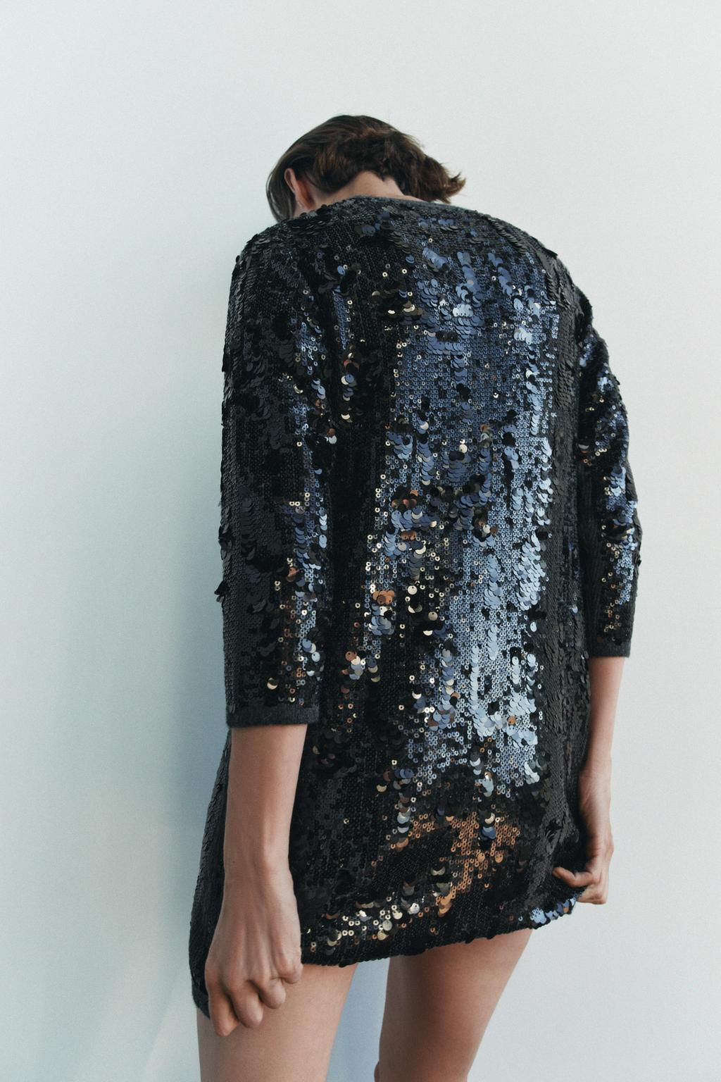 SHORT SEQUINNED KNIT DRESS - Zara фото 4
